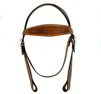 Hulara Top Grain Buff Leather Western Bridle and Breast Collar Set Tooled Headstall and Horse Breastcollar Western Tack Set Horse Breast Collar Western Bridle Sets Horse Headstall and Breast Collar - 2
