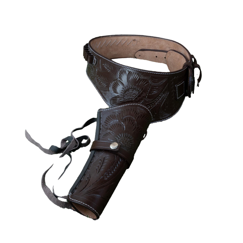 Hulara Full Grain DD Harness Buff Leather Western Gun Holster for Men Heritage Rough Rider 357 Magnum Holster Cowboy Gun Belt and Holster .38/.357 Cal Revolver Holster