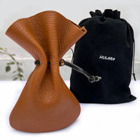 Hulara-Genuine Cowhide Leather Drawstring Shell Pouch Shotgun Ammo Storage Pouch Rifle Ammunition Am - 14