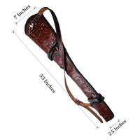 Hulara Real Leather Rifle Scabbard for Lever Action Rifle Case Shotgun Scabbard Carved Saddle Scabbard For Henry Big Boy Rifle With Padded Interior Protection (Brown_2, Solid) - 5