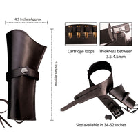 Hulara Full Grain DD Harness Buff Leather Western Gun Holster for Men - Heritage Rough Rider 357 Magnum Cowboy Gun Belt and Holster for .38/.357 Cal Revolver - 15