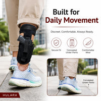 Hulara Ankle Holster for Deep Concealment Inside Boot Holster Fits Glock 43 26 19, Ruger LCP, SIG P365, P238, Springfiel