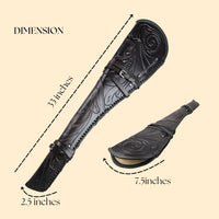 Hulara Genuine Handcraft Leather Rifle Case Western Scabbard fits 16 to 20 Inch Barrel Length Lever Action Rifle Shotgun Sheath Winchester Case for Wild Bunch Shooting - 3