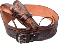 Hulara Full Grain DD Harness Buff Leather Western Gun Holster for Men Heritage Rough Rider 357 Magnum Holster Cowboy Gun Belt and Holster .38/.357 Cal Revolver Holster. - 9