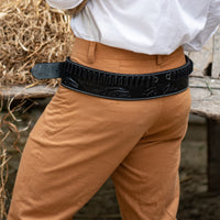 Hulara Pistol Cartridge Belt with Adjustable Ammo Bandolie Revolver Shotgun Shell Holder for Men/Women Cowboy Belt for 38 Cal - 4