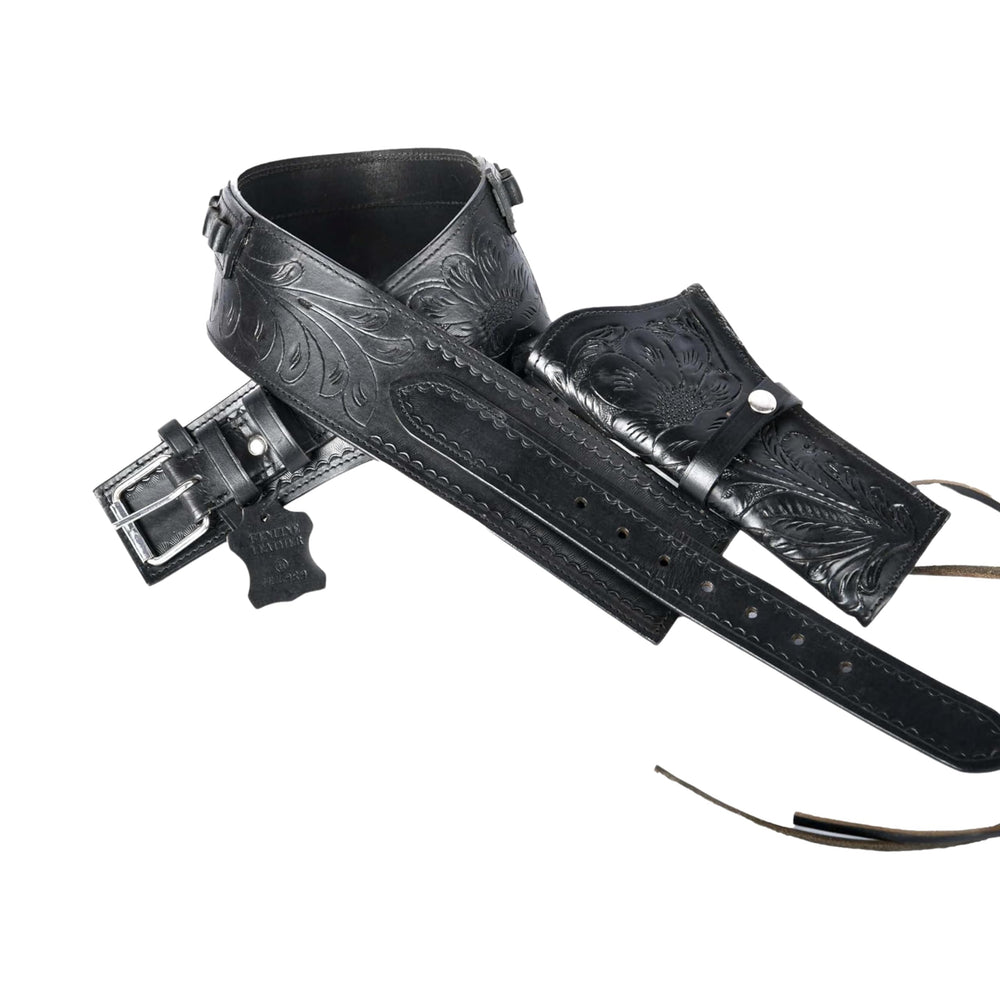 Hulara Western Gun Holster .45 Auto .45 ACP 44/45 Caliber Cowboy Holster for Revolver Full Grain Buff Leather Gun Holster with Belt for Men