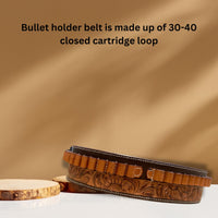 Hulara Pistol Cartridge Belt with Adjustable Ammo Bandolie Revolver Shotgun Shell Holder for Men/Women Cowboy Belt for 38 Cal - 6