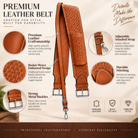 Hulara Western Carved Leather Rear Flank Back Saddle Girth Cinch Belt with Bucking Strap Comfytack |Premium Flank Cinch 
