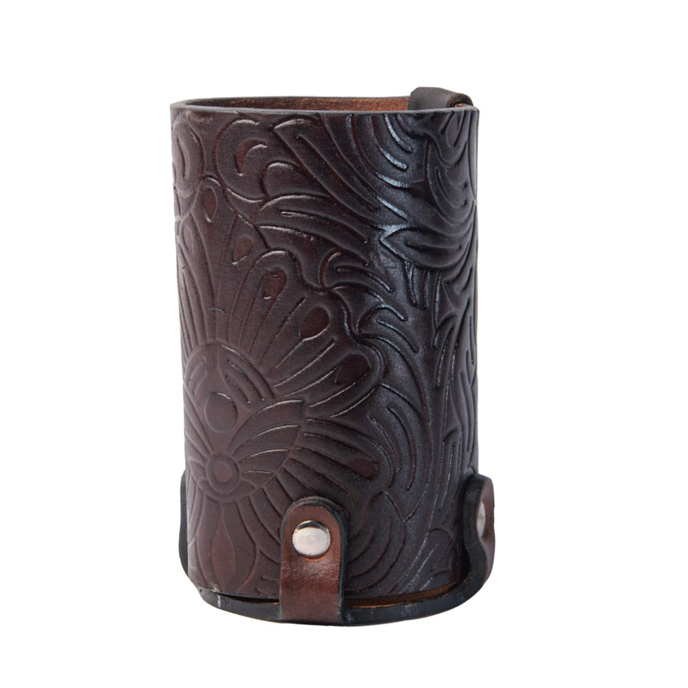 Hulara Beer Holder Full Grain Buff Leather Beer Holster Bottle Holster for Men Cowboy for Travel/Outdoor Beer Bottle Holder Belt Buckle