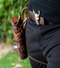 Hulara Leather Western Gun Holster Heritage Rough Rider .Colt SAA Wrangler Single Six Vaquero Uberti Cattleman Cowboy Holsters for 4.75" and 5.5" Barrel Revolvers - 9