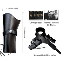 Hulara Genuine Leather Western Gun Belt Concealed Carry Gun Holster Belt for Men Women Cowboy Costum - 10