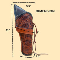 Hulara Genuine Leather Cross Draw Holster Gun Holder 22 .38/357 .44/45 Cal Revolver Western Rough Rider Psitol Holster Fit 4" to 8" - 7