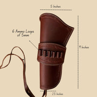 Hulara Leather Western Gun Holster for .22 Caliber Revolver – Fits 4