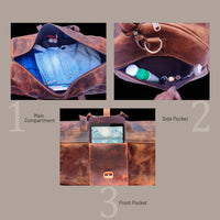 Hulara Full Grain Buff Leather Messenger Bag For Men And Women Shoulder Bags For Business|Travel|Office - 5