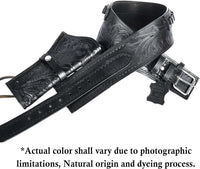 Hulara Western Gun Holster .45 Auto .45 ACP 44/45 Caliber Cowboy Holster for Revolver Full Grain Buff Leather Gun Holster with Belt for Men - 9