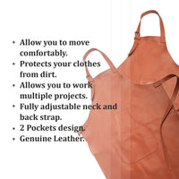 Hulara Leather Aprons For Men/Women Adjustable Straps With Pockets / Kitchen / Barber / Welding Apron Metal Working Tools And Equipment Leather Grilling Barista Apron Woodworking Apron For Men - 4