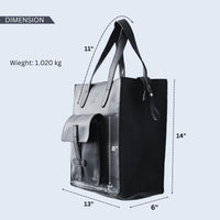 Hulara Genuine Leather Tote Bag, Backpack Top Handle Backpack Black, - 3