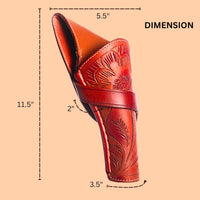 Hulara Genuine Leather Cross Draw Holster Gun Holder 22 .38/357 .44/45 Cal Revolver Western Rough Ri - 48