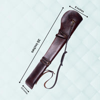 Hulara Real Leather Rifle Scabbard for Lever Action Rifle Case Shotgun Scabbard Carved Saddle Scabbard For Henry Big Boy Rifle With Padded Interior Protection (Brown_2, Solid) - 8