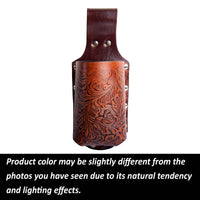 Hulara Beer Holder Full Grain Buff Leather Beer Holster Bottle Holster for Men Cowboy for Travel/Outdoor Beer Bottle Holder Belt Buckle - 2