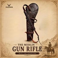 Hulara Leather Rifle Scabbard 24" – Hard Full Grain Leather Western Rifle Case for Lever Action Rifles, Fits Henry, Marlin, Winchester & Rossi Ranch Hand, Rossi Rifles Gun Scabbard