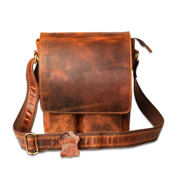 Hulara_ Genuine Leather Messenger Bag 10" For Men And Women Sling Bags With Vintage Look Cross Body Shoulder Bags For Business/Travel/Office/School…