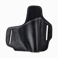 Hulara OWB Leather Holster Molded Pancake 2 Slot for Glock 17 Holster Fits 1911 Holster Slide Right-Hand Men & Women