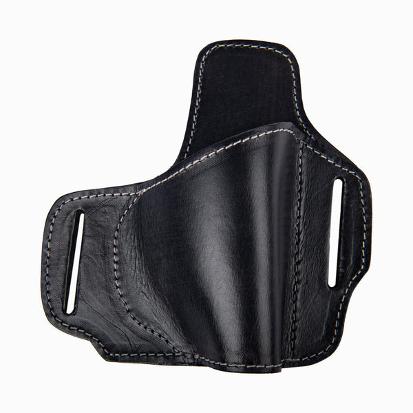 Hulara OWB Leather Holster Molded Pancake 2 Slot for Glock 17 Holster Fits 1911 Holster Slide Right-Hand Men & Women
