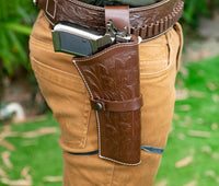 Hulara Leather Western Gun Holster Heritage Rough Rider .Colt SAA Ruger Wrangler Single Six Vaquero Uberti Cattleman Cowboy Holsters for 4.75" and 5.5" Barrel Revolvers Heritage Holster - 7