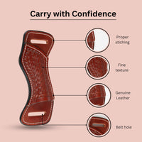 Leather Knife Sheath for Belt Pocket Folding Knife Holder Compact Draw Knifes Carrier EDC Leather Sheath for Folding Knife Holster. - 4
