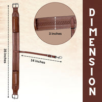 Hulara Western Carved Leather Rear Flank Back Saddle Girth Cinch Belt with Bucking Strap Comfytack |Premium Flank Cinch Belt Leather Horse Girth, Brown - 3