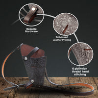 Hulara Western Shoulder Holster Cowboy Buff Leather for Glock 1911 Holster Right Hand Gun Holster Craved Concealed Carry Pistol Holster for Handguns 9mm Gun Shoulder Sling Holster - 7