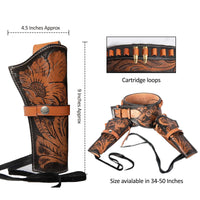 Hulara Genuine Leather Western Gun Belt Concealed Carry Gun Holster Belt for Men Women Cowboy Costume Revolver Holster Pistol Tactical Hoslter - 11