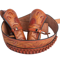 Hulara Genuine Leather Western Gun Belt Concealed Carry Gun Holster Belt for Men Women Cowboy Costume Revolver Holster Pistol Tactical Hoslter - 7