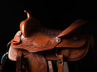 Hulara Western Saddle Tooled Genuine Leather Horse Saddle Carved Comfy Seat Size 14 Inch to 18 Inch Western Saddle for Horses Barrel Racing Saddle - 5