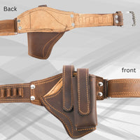 Hulara Full Grain Leather Revolver Carry Case – Durable Brown Belt Cover for Safe Transport and Storage for Men Women Pistol Holsters, Gun Holders for Magzine, Colt Gun - 4