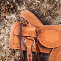 Hulara Western Saddle Tooled Genuine Leather Horse Saddle Carved Comfy Seat Size 14 Inch Western Saddle for Horses Barrel Racing Saddle - 2