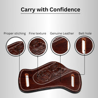 Leather Knife Sheath for Belt Pocket Folding Knife Holder Compact Draw Knifes Carrier EDC Leather Sheath for Folding Knife Holster - 2
