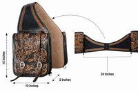 Hulara Full Grain Buffalo Leather Western Saddle Bag Tooled Horse Saddle Bag for Trail Riding Saddle Carrier Bag for Horses - 2