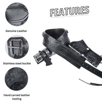 Hulara Western Gun Holster .45 Auto .45 ACP 44/45 Caliber Cowboy Holster for Revolver Full Grain Buff Leather Gun Holster with Belt for Men - 3