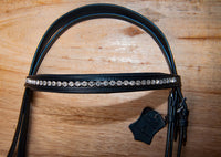 Hulara Top Grain Cowhide Leather English Bridle Snaffle Horse Bridle Flash Noseband with Rhinestone Browband Horse Bit Bridle with Reins Bridles for Horses - 4