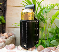 Hulara Beer Holder Full Grain Buff Leather Beer Holster Bottle Holster for Men Cowboy for Travel/Outdoor Beer Bottle Holder Belt Buckle - 2