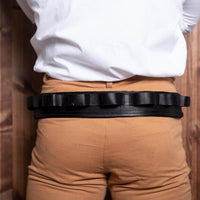 Hulara Western Leather Cartridge Belt - Cowboy Shotgun Bandolier for 12 Gauge Shell Bullet Ammo - 3