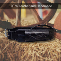 Hulara Western Carved Leather Rear Flank Back Saddle Girth Cinch Belt with Bucking Strap Comfytack |Premium Flank Cinch Leather Belt Horse Girth, Black - 4