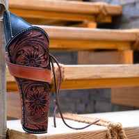 Hulara Genuine Leather Cross Draw Holster Gun Holder 22 .38/357 .44/45 Cal Revolver Western Rough Rider Psitol Holster F
