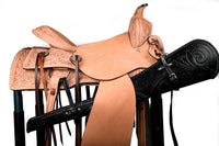 Hulara Genuine Handcraft Leather Rifle Case Western Scabbard fits 16 to 20 Inch Barrel Length Lever Action Rifle Shotgun Sheath Winchester Case for Wild Bunch Shooting - 9