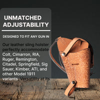 Hulara Western Shoulder Holster Cowboy Buff Leather for Glock 1911 Holster Right Hand Gun Holster Cr - 15