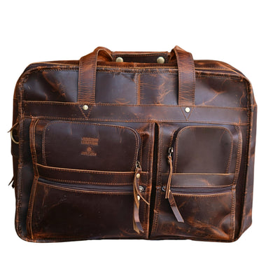Hulara_ Leather Briefcase 17" Laptop Messenger Bag For Men And Women Computer Bags With Vintage Look Cross Body Shoulder Bags For Business/Travel/Office/School
