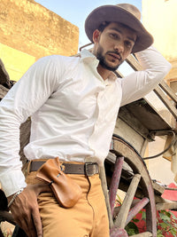 Hulara-Genuine Cowhide Leather Drawstring Shell Pouch Shotgun Ammo Storage Pouch Rifle Ammunition Am - 16
