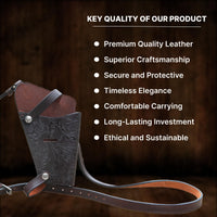 Hulara Western Shoulder Holster Cowboy Buff Leather for Glock 1911 Holster Right Hand Gun Holster Craved Concealed Carry Pistol Holster for Handguns 9mm Gun Shoulder Sling Holster - 3